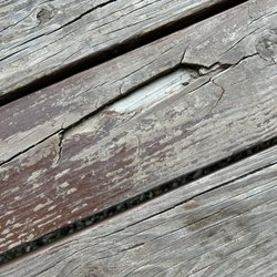 Goddard Park Vacationland Campground - Again, cabin porch safety issue if rotting boards.