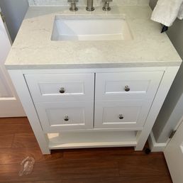 Eternal Jasmine Pearl Backsplash- perfect match.
