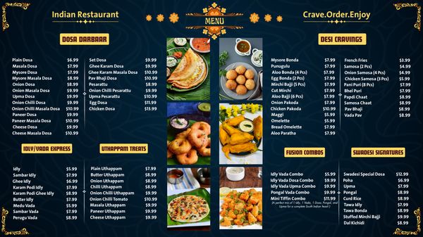 Menu photo 1 Swadesi Jersey City, NJ