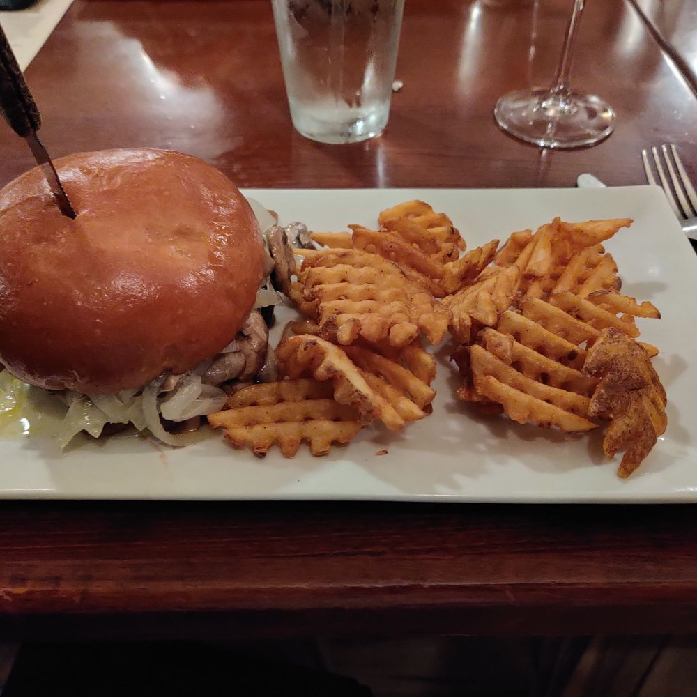 The Carriage House - Mushroom onion swiss burger - New American Near Me - Patterson, New York The Carriage House - Mushroom onion swiss burger - New American Near Me - Patterson, New York