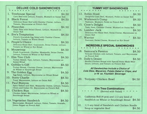 Menu photo 7 Elm Tree Sandwich Shop Los Angeles, CA