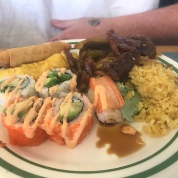 China Fun - Spring Roll, Crab Rangoon, Various Sushi pieces, fried rice, beef entree. - Chinese Near Me - Madisonville, Tennessee China Fun - Spring Roll, Crab Rangoon, Various Sushi pieces, fried rice, beef entree. - Chinese Near Me - Madisonville, Tennessee