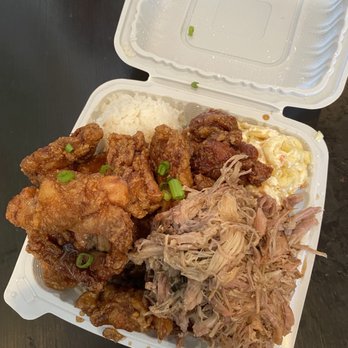 Grind Wit Tryz - Combo Plate with 'Ono Chicken and Kalua Pig - Filipino Near Me - Portland, Oregon