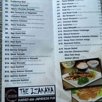 The Izakaya - Take out menu - Sushi Bars Near Me - Sacramento, California