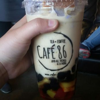 Cafe 86 - Halo Halo topped with flan and ube ice cream - Desserts Near Me - Artesia, California Cafe 86 - Halo Halo topped with flan and ube ice cream - Desserts Near Me - Artesia, California