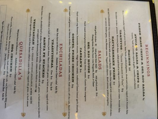 Menu photo 1 Cafe Del Rio Virginia City, NV Menu photo 1 Cafe Del Rio Virginia City, NV