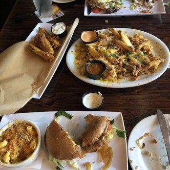 Fronk's - A small buffet for two! Fried pickles, bacon-cheddar fires galore! - Burgers Near Me - Bellflower, California