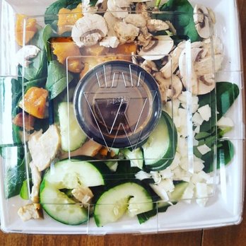 Saladworks - Roasted butternut squash, turkey, egg whites, cucumbers, & mushroom over spinach - Soup Near Me - Bethlehem, Pennsylvania