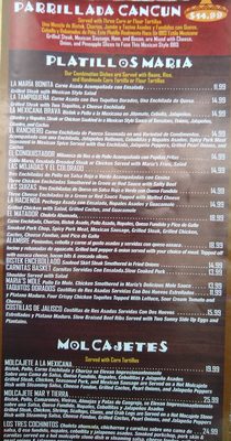Menu photo 2 Maria's Mexican Restaurant Berlin, NJ