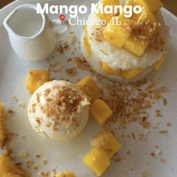 Mango A11 Mango Coconut Sticky Rice w. Ice Cream 糯米饭