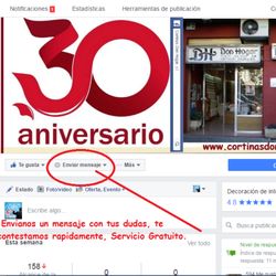 - ¿Cómo envío un mensaje privado de consulta a una página profesional ? Cortinas Don Hogar, s.l. - Solo puedes enviar mensajes privados a p
