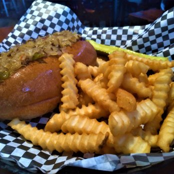 Bucks Tavern - Bratwurst Sausage on Kaiser Roll and French Fries - American Near Me - Loveland, Ohio