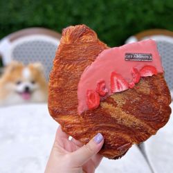 Alexander's Patisserie - Korean-inspired 2D Croissant Nurungji: Plain Flat ($6) + Strawberry Flat ($6.50)