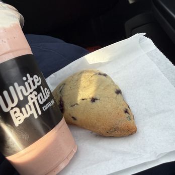 White Buffalo Coffee Bar - Raspberry cheesecake latte and blueberry scone - Coffee & Tea Near Me - Lawton, Oklahoma White Buffalo Coffee Bar - Raspberry cheesecake latte and blueberry scone - Coffee & Tea Near Me - Lawton, Oklahoma