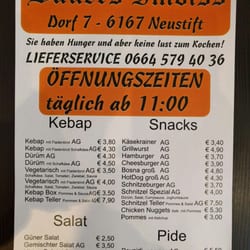 Bauers Imbiss - Speisekarte