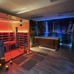 GOAT Fitness - Sauna, Cold plunge, and Red Light Therapy. Our Sanctuary room is the most relaxing private spa room in town