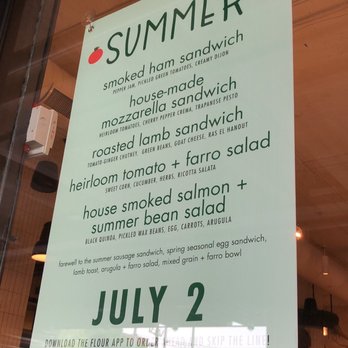 Flour Bakery + Cafe - Menu summer special - Coffee & Tea Near Me - Cambridge, Massachusetts Flour Bakery + Cafe - Menu summer special - Coffee & Tea Near Me - Cambridge, Massachusetts