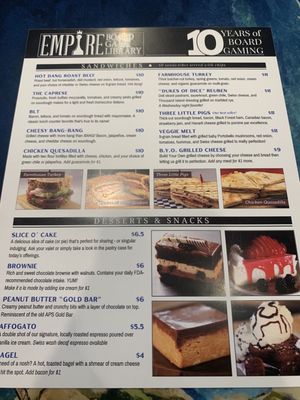 Menu photo 2 Empire Board Game Library Albuquerque, NM