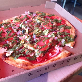 Pieology Pizzeria - Custom: red sauce, herb butter, meatball, pepperoni, jalapeño, mushroom, garlic, cilantro, basil, pesto sauce, tomato,artichoke - Pizza Near Me - Walnut, California