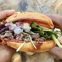 Spicy Steak Asiago Bagel Stack