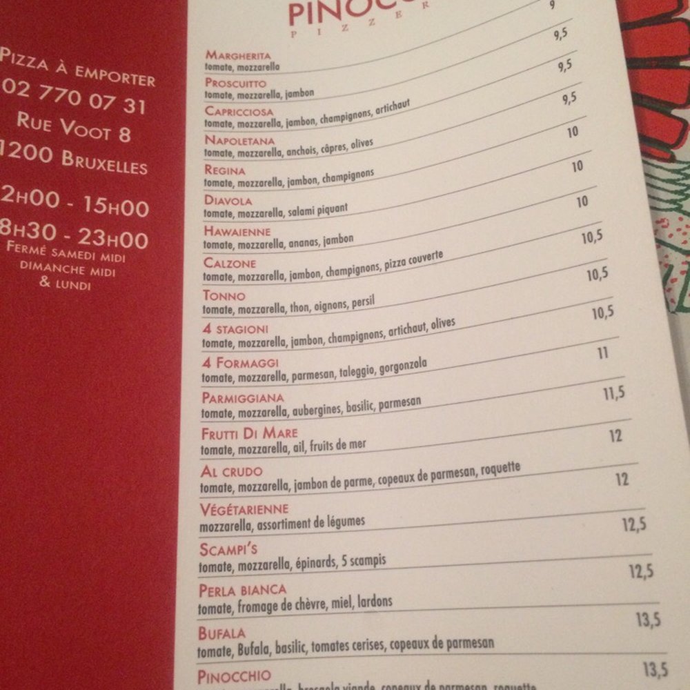 Pinocchio - Takeaway Menu - Italian Near Me - Woluwe-Saint-Lambert, BRU Pinocchio - Takeaway Menu - Italian Near Me - Woluwe-Saint-Lambert, BRU