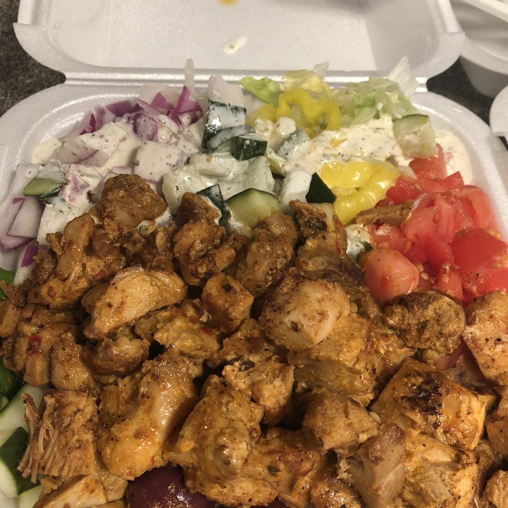 Mezze - Make Your Own Rice Bowl (chicken shawarma, all the toppings, house sauce) - Mediterranean Near Me - Columbus, Ohio Mezze - Make Your Own Rice Bowl (chicken shawarma, all the toppings, house sauce) - Mediterranean Near Me - Columbus, Ohio