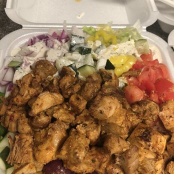 Mezze - Make Your Own Rice Bowl (chicken shawarma, all the toppings, house sauce) - Mediterranean Near Me - Columbus, Ohio
