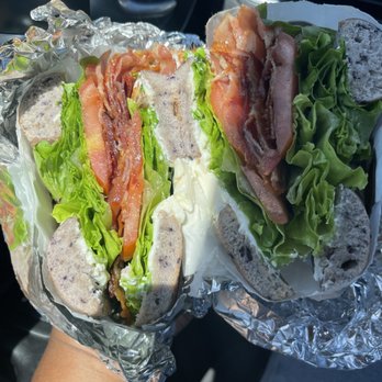 Big City Bagels and Subs - Blueberry blt bagel with regular cream cheese - Sandwiches Near Me - Austin, Texas