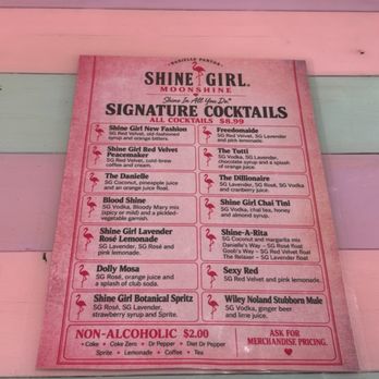 Shine Girl - Menu - Distilleries Near Me - Pigeon Forge, Tennessee Shine Girl - Menu - Distilleries Near Me - Pigeon Forge, Tennessee