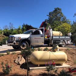 Pacific Coast Propane - Placing a new tank for a residential customer with our boom truck.