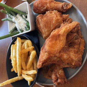 Collina - Half Chicken w Side Parmesan Fries and Side Parmesan Green Beans - New American Near Me - St. Louis, Missouri Collina - Half Chicken w Side Parmesan Fries and Side Parmesan Green Beans - New American Near Me - St. Louis, Missouri
