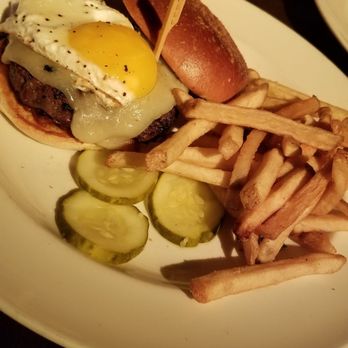 Yard House - Black truffle cheeseburger added an over easy egg on top. - Bars Near Me - Long Beach, California Yard House - Black truffle cheeseburger added an over easy egg on top. - Bars Near Me - Long Beach, California