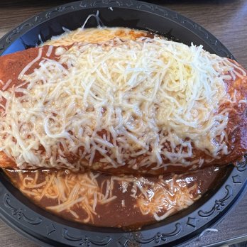 Tacos La Villa - Chicken wet burrito with red sauce. - Tacos Near Me - Tehachapi, California