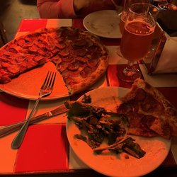 Pocket Pizza - Pepperoni pizza and salad.... And beer...