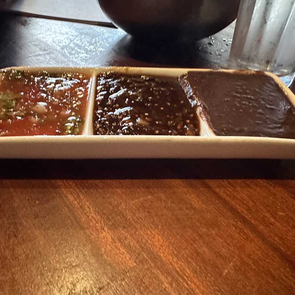 Complimentary salsa and bean dip