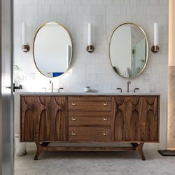 West Coast Modern - 6ft Brasilia style double sink vanity