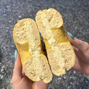 Fancy Bagels - Golden Bagel with Pistachio Cream Cheese - Bagels Near Me - Farmington, Connecticut