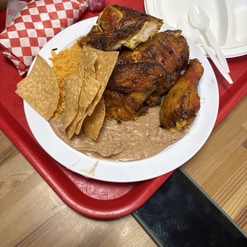 Don Jacinto Pollo Grill - Chips, rice, beans, and 4 pieces of chicken - Mexican Near Me - Santa Ana, California