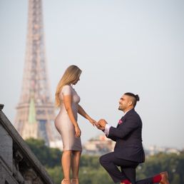 Engaged in Paris, photo by Antoine Monfajon. Haters will say it's photo shopped.