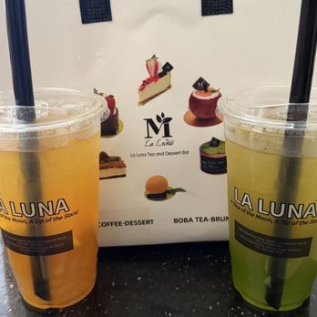 La Luna Tea and Dessert Bar - Passionfruit Passionfriut Mango Ice Tea and Grape Jasmine Ice Tea - Desserts Near Me - Las Vegas, Nevada