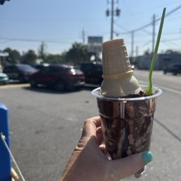 Chocolate cone dipped in chocolate and dropped in a cup is perfect for this summer heat!