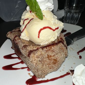 Hilltop Kitchen & Bar - Jelly donut with ice cream and raspberry - Wine Bars Near Me - Syosset, New York