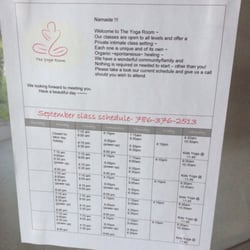 The Yoga Room - September 2014 schedule
