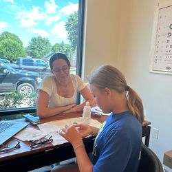 Verona Vision Care - Daughter trying on contacts for the first time.