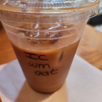 Handy and Hot - Iced white chocolate mocha coffee with oatmilk - Bakeries Near Me - Charleston, South Carolina