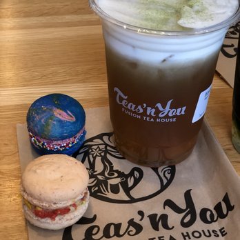 Teas'n You - Sea salt jasmine tea with fruity pebble and unicorn macaroon - Bubble Tea Near Me - Vienna, Virginia Teas'n You - Sea salt jasmine tea with fruity pebble and unicorn macaroon - Bubble Tea Near Me - Vienna, Virginia