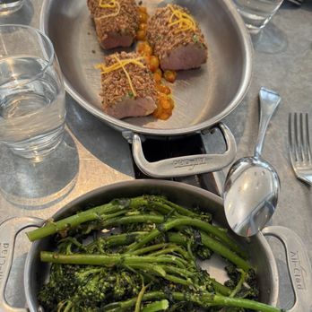 Ad Hoc & Addendum - Pork tenderloin and broccolini - New American Near Me - Yountville, California