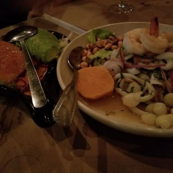 Pio Pio 2 - Left - avacado salad Right - ceviche mixto - Latin American Near Me - Jackson Heights, New York Pio Pio 2 - Left - avacado salad Right - ceviche mixto - Latin American Near Me - Jackson Heights, New York