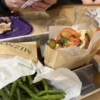 Miznon - Bag of Green Beans, Folded Cheeseburger - Mediterranean Near Me - New York, New York