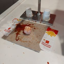 McDonald's - The condiment area at McDonald's in Plover,wi.